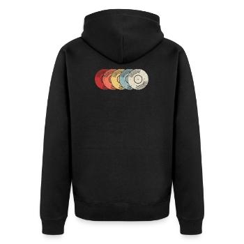 Vinyl Schallplatte Geschenk - Unisex Premium Bio Zip Hoodie - Schwarz - Hinten - Nico (187cm)