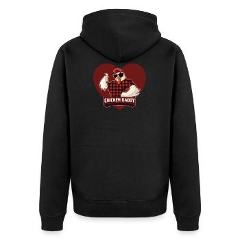 Best Chicken Daddy and Funny Farm Animals Gesch - Unisex Premium Organic Zip Hoodie - black - Back - Nico (187cm)