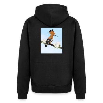 Hoopoe bird garden bird songbird ornithologist - Unisex Premium Organic Zip Hoodie - black - Back - Nico (187cm)