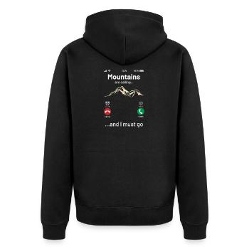 Mountains Are Calling And I Must Go - Veste à capuche bio Premium Unisexe - noir - Dos - Nico (187cm)