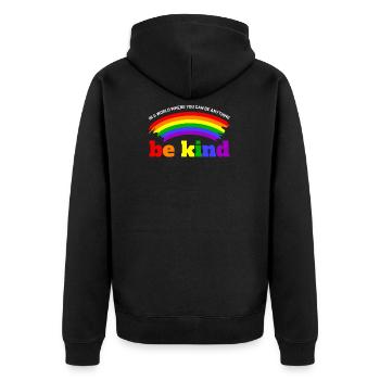 LGTB Pride Rainbow Flag - Veste à capuche bio Premium Unisexe - noir - Dos - Nico (187cm)