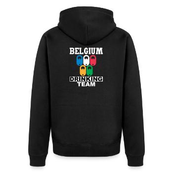 Belgique Drinking Team Drôle boire amateur de bière - Veste à capuche bio Premium Unisexe - noir - Dos - Nico (187cm)