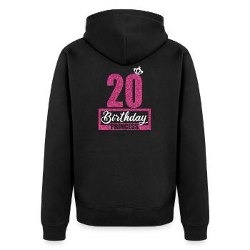 20ème anniversaire 20 ans 20 Anniversaires - Veste à capuche bio Premium Unisexe - noir - Dos - Nico (187cm)