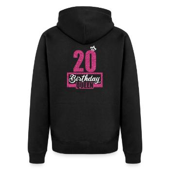 20. Geburtstag 20 Jahre 20er Geburtstagskind - Unisex Premium Bio Zip Hoodie - Schwarz - Hinten - Nico (187cm)
