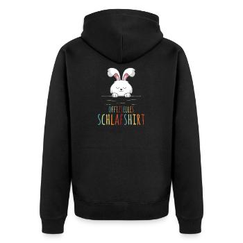 Hasen Kaninchen Geschenk Offizielles Schlafshirt - Unisex Premium Bio Zip Hoodie - Schwarz - Hinten - Nico (187cm)