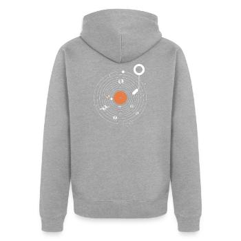 Univers Disque vinyle Galaxy Cadeau - Veste à capuche bio Premium Unisexe - gris chiné - Dos - Nico (187cm)