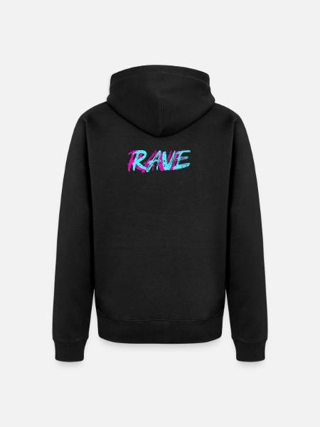 Rave - Unisex Premium Bio Zip Hoodie - Schwarz