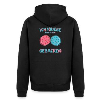 Ich kriege das schon gebacken Kekse Bäcker Hobby - Unisex Premium Bio Zip Hoodie - Schwarz - Hinten - Nico (187cm)