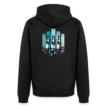synchronschwimmen Retro - Unisex Premium Bio Zip Hoodie - Schwarz - Hinten - Nico (187cm)