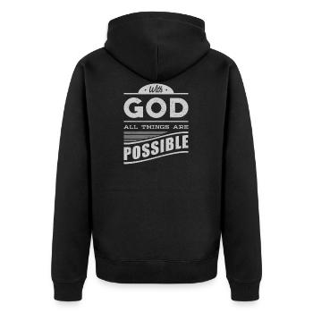 Christians Christian Gift of God - Unisex Premium Organic Zip Hoodie - black - Back - Nico (187cm)