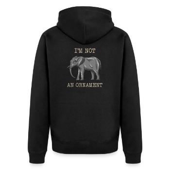 Elefant Tierschutz - Unisex Premium Bio Zip Hoodie - Schwarz - Hinten - Nico (187cm)