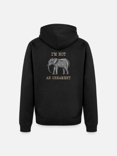 Elefant Tierschutz - Unisex Premium Bio Zip Hoodie - Schwarz