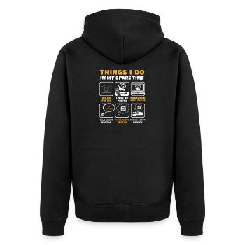 Photography Things I Do In My Spare Time Funny - Unisex Premium Bio Zip Hoodie - Schwarz - Hinten - Nico (187cm)