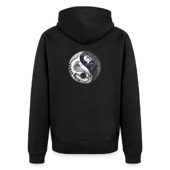 Ying Yang Crane Snake Symbole chinois - Veste à capuche bio Premium Unisexe - noir - Dos - Nico (187cm)