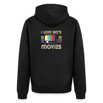 I love '80s movies - Unisex Premium Organic Zip Hoodie - black - Back - Nico (187cm)