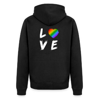 Love Sort Transgender LGBT Droits cadeaux - Veste à capuche bio Premium Unisexe - noir - Dos - Nico (187cm)