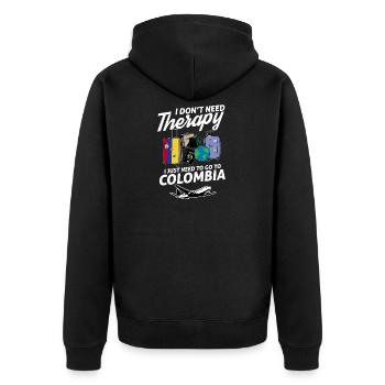 Colombia flag I Colombian Souvenirs - Unisex Premium Bio Zip Hoodie - Schwarz - Hinten - Nico (187cm)