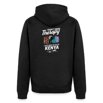 Kenya flag I Kenyan Souvenirs - Unisex Premium Bio Zip Hoodie - Schwarz - Hinten - Nico (187cm)