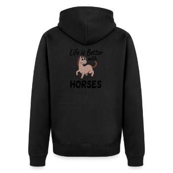 Proverbes de chevaux - Veste à capuche bio Premium Unisexe - noir - Dos - Nico (187cm)