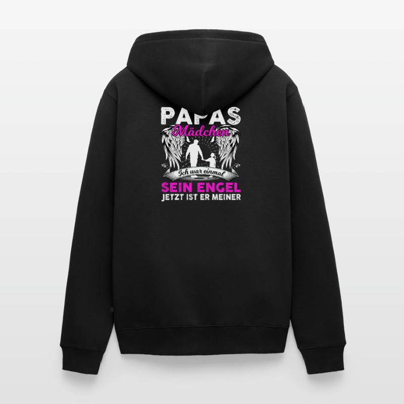 Papas Mädchen Ich War Einmal Sein Engel Unisex Premium Bio Zip Hoodie