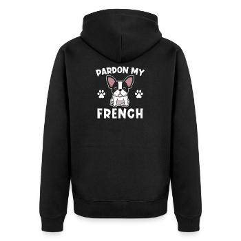 Frenchie Bulldog français Bulldog - Veste à capuche bio Premium Unisexe - noir - Dos - Nico (187cm)
