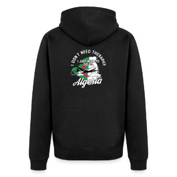 Algeria flag I Algerian Souvenirs - Unisex Premium Bio Zip Hoodie - Schwarz - Hinten - Nico (187cm)