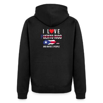Porto Rico J'aime Porto Rico - Veste à capuche bio Premium Unisexe - noir - Dos - Nico (187cm)