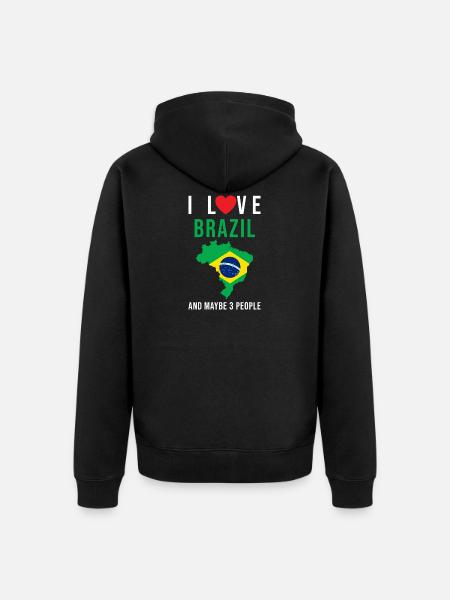 Brésil j'aime le Brésil - Veste à capuche bio Premium Unisexe - noir