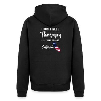California vacation saying - Unisex Premium Organic Zip Hoodie - black - Back - Nico (187cm)