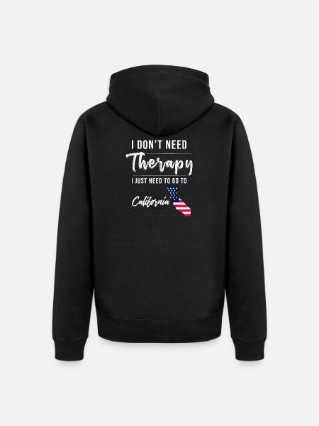 California vacation saying - Unisex Premium Organic Zip Hoodie - black