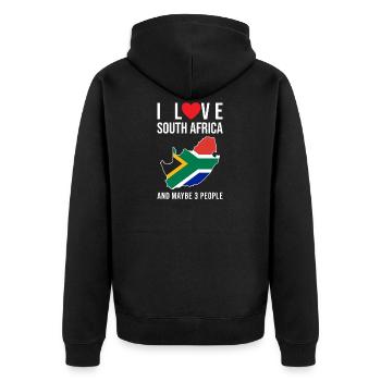 Afrique du Sud J'aime l'Afrique du Sud - Veste à capuche bio Premium Unisexe - noir - Dos - Nico (187cm)