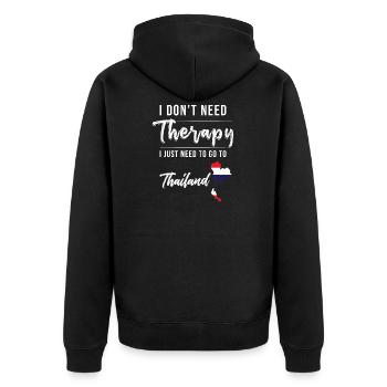Thailand Urlaub Spruch Thailand - Unisex Premium Bio Zip Hoodie - Schwarz - Hinten - Nico (187cm)