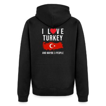 Turquie j'aime la Turquie - Veste à capuche bio Premium Unisexe - noir - Dos - Nico (187cm)