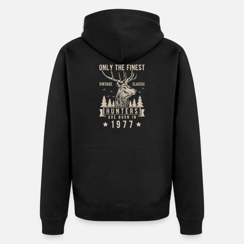 Cadeau chasseur 1977 - Veste à capuche bio Premium Unisexe - noir