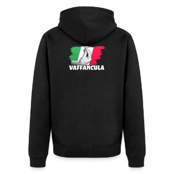 Vaffanculo Italienisch Italiener Italien Lustig - Unisex Premium Bio Zip Hoodie - Schwarz - Hinten - Nico (187cm)