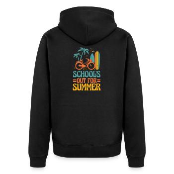 School's out for summer, funny retro teachers - Unisex Premium Organic Zip Hoodie - black - Back - Nico (187cm)