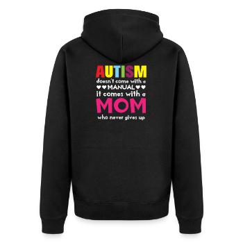 Enfant Autisme Maman Fierté - Veste à capuche bio Premium Unisexe - noir - Dos - Nico (187cm)