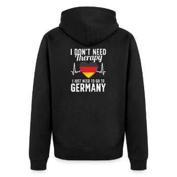 Germany flag I German Souvenirs - Unisex Premium Bio Zip Hoodie - Schwarz - Hinten - Nico (187cm)