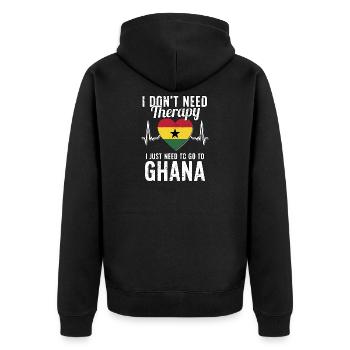 Ghana flag I Ghana Souvenirs - Unisex Premium Organic Zip Hoodie - black - Back - Nico (187cm)