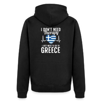 Greece flag I Greek Souvenirs - Unisex Premium Bio Zip Hoodie - Schwarz - Hinten - Nico (187cm)