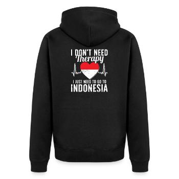 Indonesia flag I Indonesian Souvenirs - Unisex Premium Organic Zip Hoodie - black - Back - Nico (187cm)
