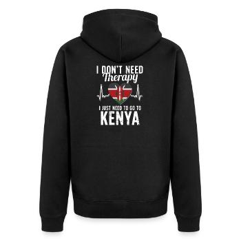 Kenya flag I Kenyan Souvenirs - Unisex Premium Bio Zip Hoodie - Schwarz - Hinten - Nico (187cm)