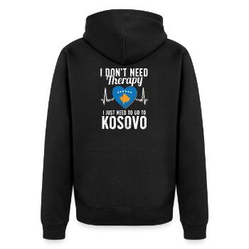 Kosovo flag I Kosovan Souvenirs - Veste à capuche bio Premium Unisexe - noir - Dos - Nico (187cm)