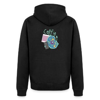 Cell Fie Funny Science Biology Teacher - Unisex Premium Organic Zip Hoodie - black - Back - Nico (187cm)