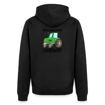 Dorf Kind Bauer Nachwuchs Kleinkind - Unisex Premium Bio Zip Hoodie - Schwarz - Hinten - Nico (187cm)