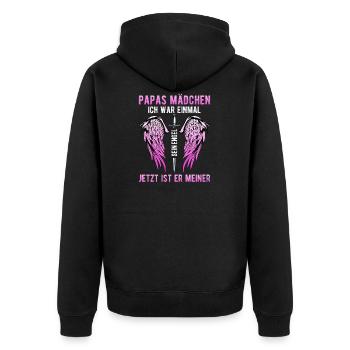 Papas Mädchen Ich War Einmal Sein Engel - Unisex Premium Bio Zip Hoodie - Schwarz - Hinten - Nico (187cm)