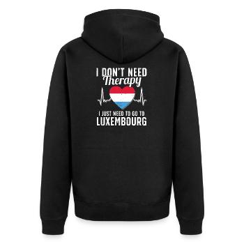 Luxembourg flag I Luxembourg Souvenirs - Unisex Premium Organic Zip Hoodie - black - Back - Nico (187cm)
