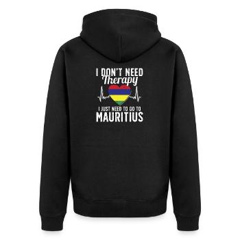 Mauritius flag I Mauritius Souvenirs - Unisex Premium Organic Zip Hoodie - black - Back - Nico (187cm)