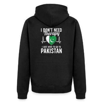 Pakistan flag I Pakistani Souvenirs - Unisex Premium Organic Zip Hoodie - black - Back - Nico (187cm)