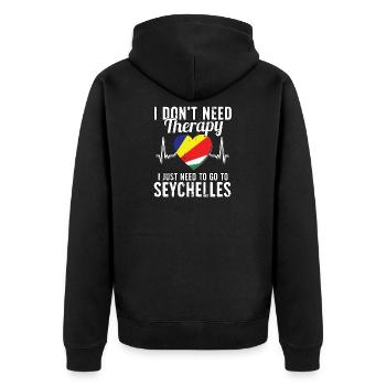 Seychelles flag I Seychelles Souvenirs - Veste à capuche bio Premium Unisexe - noir - Dos - Nico (187cm)
